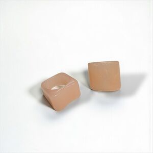 Chunky Geometric pale pink Ring Set brand new